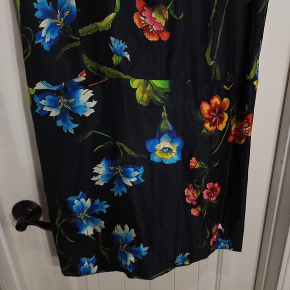Biya Johnny Was Womens Dress Linen Black Red Blue Floral Drop Waist Shift Size S - Picture 4 of 10